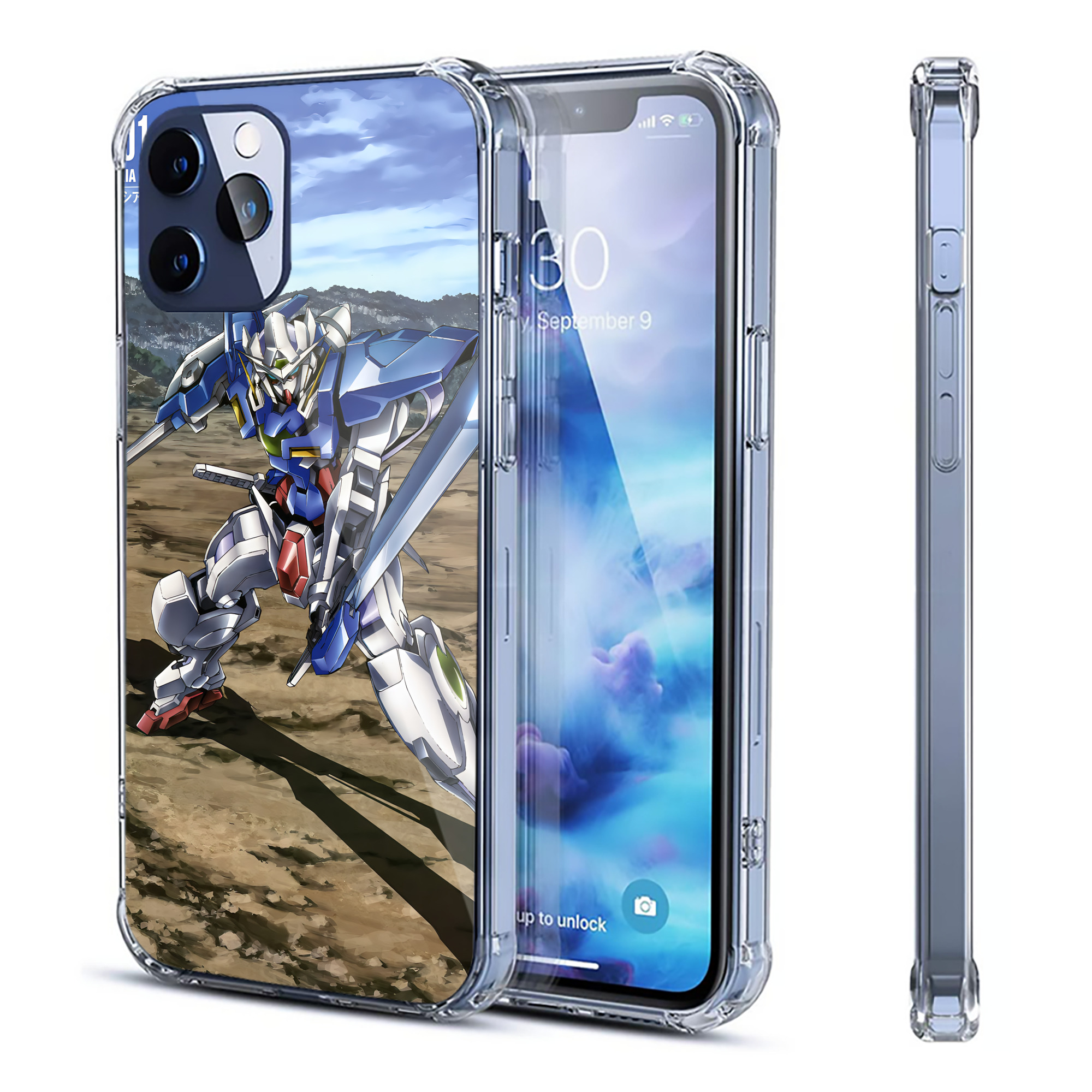 （画像用） 機動戦士ガンダム Mobile Suit Gundam 【iPhone 12シリーズ対応】透明スマホケース（クリアソフトケース）